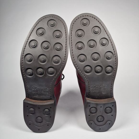 Joseph Cheaney Hope R Burgundy Derby Boots Leather Prince Wales Check US 9 New - Picture 7 of 11